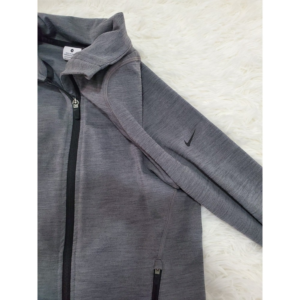 Nike Jacket Womens Small Gray Solid Running Full Zip Dri Fit Sweatshirt - Picture 3 of 9